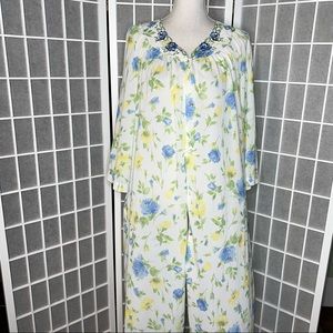Shadowline floral nightgown short sleeve medium loose fit Vintage